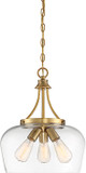 Savoy House 7-4034-3-322 Octave Contemporary Warm Brass Hanging Light