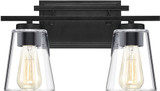 Savoy House 8-1020-2-BK Calhoun Modern Black 2-Light Bath Lighting