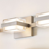 Visual Comfort Modern 700BCKMD3HS-LED930 Kamden Contemporary Satin Nickel LED Bathroom Sconce