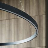 Visual Comfort Modern 700FIA48B-LED930 Fiama Modern Matte Black LED 48" Hanging Pendant Lighting