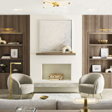 Visual Comfort Modern 700FMPHB28NB-LED927 Phobos Contemporary Natural Brass LED Overhead Lighting Fixture