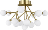 Visual Comfort Modern 700FMMRAR-LED927 Mara Modern Aged Brass LED Flush Mount Ceiling Light Fixture