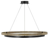 Visual Comfort Modern 700GRC48BW-LED930 Grace Modern Matte Black/Weathered Oak Wood LED 48" Ceiling Light Pendant
