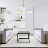 Visual Comfort Modern 700OBT36NB-LED927 Orbet Modern Natural Brass LED 36.1" Chandelier Lamp