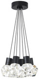 Visual Comfort Modern 700TDKIRAP7IB-LED Kira Contemporary Black LED 7-Light Hanging Light