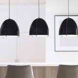 Visual Comfort Modern 700TDPRVPBB Paravo Contemporary Gloss Black/Matte Black Line Voltage Ceiling Pendant Light