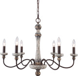 Terracotta H21132-6 Annabella Traditional Smokey Gray Chandelier Light