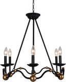Terracotta H6122-6BG Rosina Traditional Antique Black/Gold Ceiling Chandelier