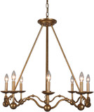 Terracotta H6122-8GD Rosina Traditional Antique Gold Lighting Chandelier