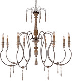 Terracotta H8101-8 Arabella Traditional Washed White and Gold Chandelier Lamp