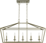 Trans Globe 10263 ASL Lacey Modern Antique Silver Leaf 36" Kitchen Island Light Fixture