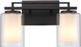 Trans Globe 22482 BK Lisbon Black 2-Light Bath Wall Sconce