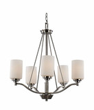 Trans Globe 70525 BN Mod Pod Contemporary Brushed Nickel Chandelier Lamp