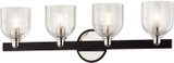 Troy B7714 Munich Carbide Black and Polished Nickel 4-Light Bathroom Lighting Sconce