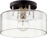 Troy C7551-TBK/PN Bergamot Station Carbide Black and Polished Nickel 12.25" Flush Ceiling Light Fixture