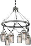 Troy F5996 Citizen Modern Graphite And Polished Nickel Chandelier Light