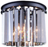 Urban Classic 1208F12MB-SS-RC Sydney Matte Black 12" Flush Ceiling Light Fixture