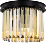 Urban Classic 1238F12MB-GT-RC Sydney Matte Black 12" Flush Mount Ceiling Light Fixture