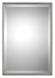 Uttermost 1113 Sherise Beaded Brushed Nickel 31 Inch Tall Beveled Mirror