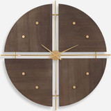Uttermost 06465 Walnut Elegance Modern Plated Brushed Brass Wall Clock
