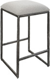Uttermost 23730 Brisbane Contemporary Natural Distressed Charcoal Counter Stool