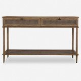 Uttermost 24425 Coast Modern Soft Oak / Dark Gunmetal Console Table