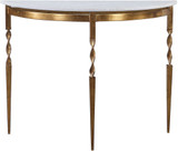 Uttermost 24881 Imelda Heavily Antiqued Gold Demilune Console Table