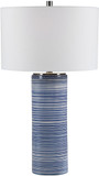 Uttermost 28284 Montauk White And Indigo With Polished Nickel Table Top Lamp