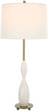 Uttermost 30235 Annora Contemporary Antique Brass and White Table Lamp