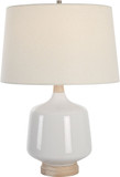 Uttermost 30250-1 Opal Modern White High Gloss Glaze with Brushed Nickel Table Light