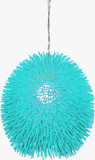Varaluz 169P01AQ Urchin Modern Aqua Velvet Hanging Pendant Lighting
