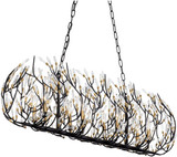 Varaluz 271N08MBFG Bask Modern Matte Black / French Gold 48" Kitchen Island Lighting