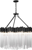 Varaluz 309P10MBFG Matrix Contemporary Matte Black / French Gold 30" Hanging Pendant Lighting