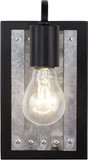 Varaluz 336W01BL Abbey Rose Modern Black/Galvanized Wall Lamp
