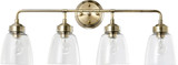 Varaluz 341B04AB Helena Contemporary Antique Brass 4-Light Bathroom Light Fixture