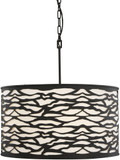 Varaluz 348P05CB Kato Modern Carbon Black 24" Drum Lighting Pendant
