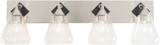 Varaluz 349B04BNMB Prestige Modern Brushed Nickel / Matte Black 4-Light Vanity Lighting