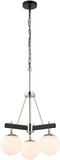 Varaluz 352C03BLPN Allie Contemporary Black / Polished Nickel Mini Chandelier Lighting