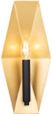 Varaluz 361W01MBFG Malone Contemporary Matte Black and French Gold Wall Light Sconce