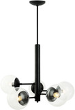 Varaluz 373C05BL Mid-Century Contemporary Black Chandelier Lighting