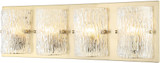 Varaluz 376B04SB Morgan Contemporary Satin Brass 4-Light Bathroom Light