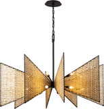 Varaluz 379C16MBS Machina Modern Matte Black / Sulihiya Hanging Chandelier