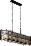 Varaluz 393N06MBFG Park Row Contemporary Matte Black / French Gold Island Light Fixture