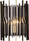 Varaluz 393W01MBFG Park Row Modern Matte Black / French Gold Lamp Sconce