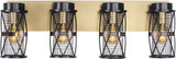 Varaluz 612660 Harlequin Contemporary Warm Bronze / Gold 4-Light Bathroom Vanity Lighting