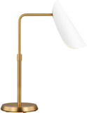 Visual Comfort Studio AET1011BBSMWT1 Tresa Modern Matte White and Burnished Brass Table Lamp Lighting