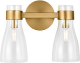 Visual Comfort Studio AEV1002BBS Moritz Contemporary Burnished Brass 2-Light Bath Lighting