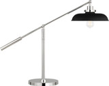 Visual Comfort Studio CT1111MBKPN1 Wellfleet Modern Midnight Black and Polished Nickel Desktop Lamp