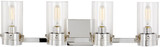 Visual Comfort Studio CW1004PN Garrett Contemporary Polished Nickel 4-Light Bath Sconce