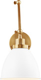 Visual Comfort Studio CW1161MWTBBS Wellfleet Modern Matte White and Burnished Brass Wall Lighting